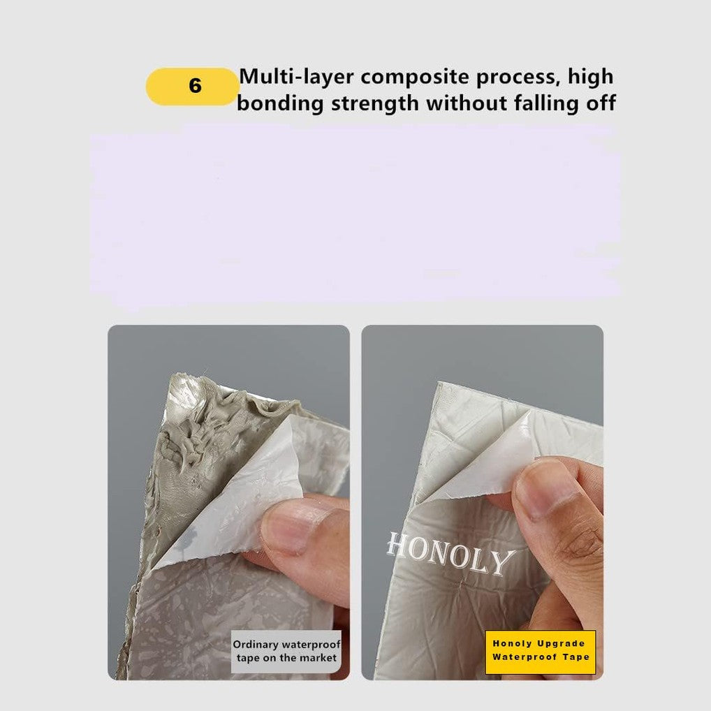 Leakage Repair Waterproof Tape for Pipe Leakage Roof Water Leakage Solution Aluminium Foil Tape Waterproof Adhesive Tape Sealing Duct Rubber Tape for Leakage 5CM*5M Pack Of 2 , Silver GenzVybs